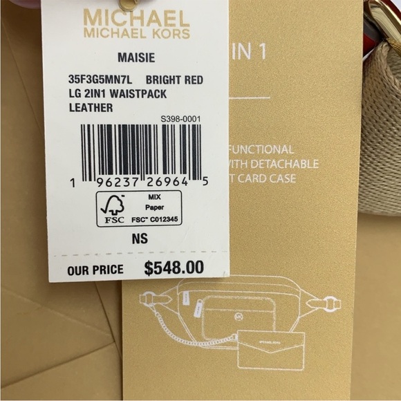 MICHAEL KORS
Maisie Large Pebbled Leather 2-in-1 Sling Pack
Bright Red - Picture 7 of 14